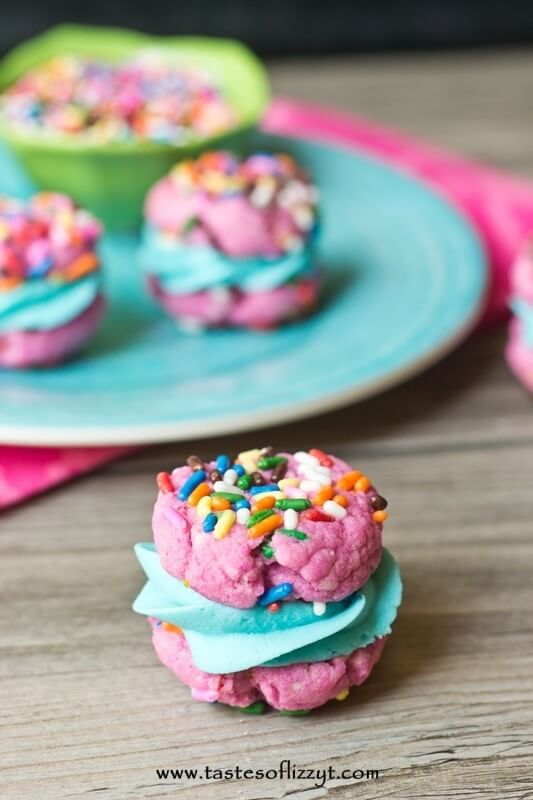 Funfetti Cake Mix Sandwich Cookies Tastes of Lizzy T's
