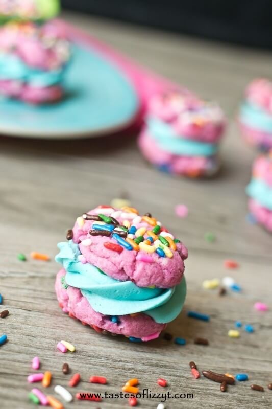 Funfetti Cake Mix Sandwich Cookies Tastes of Lizzy T's