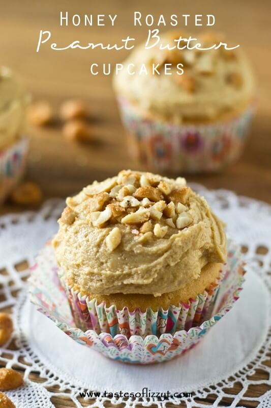 Calling all peanut butter lovers! Add peanut butter and honey to your cupcakes and frosting to make Honey Roasted Peanut Butter Cupcakes. So simple and so good! 