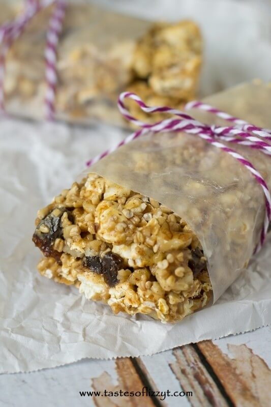 Oatmeal Raisin Popcorn Bars Tastes of Lizzy T's