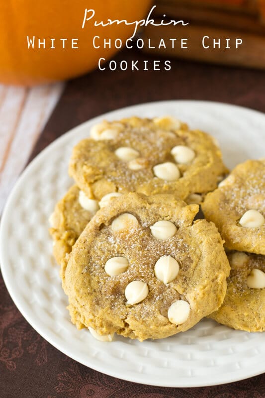 Easy Pumpkin Cookies With White Chocolate Chips