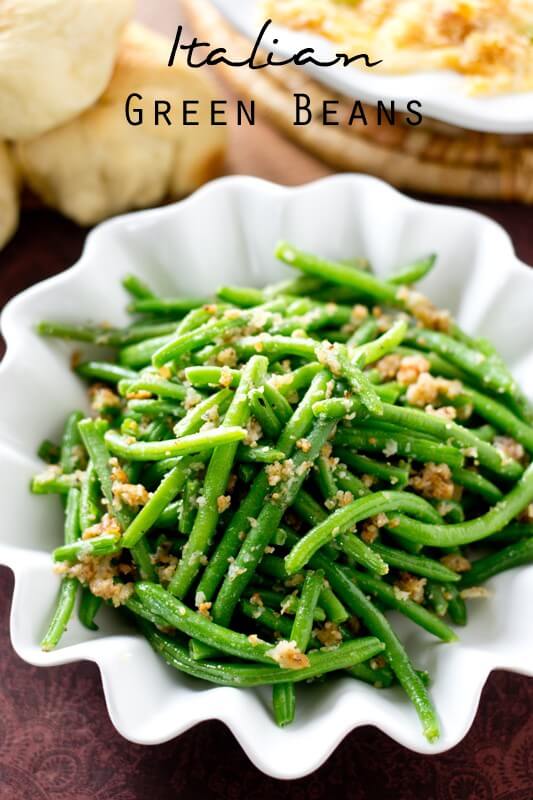 The simplest, most delicious way to eat green beans! These Italian Green Beans are sauteed in butter, bread crumbs and parmesan cheese. 