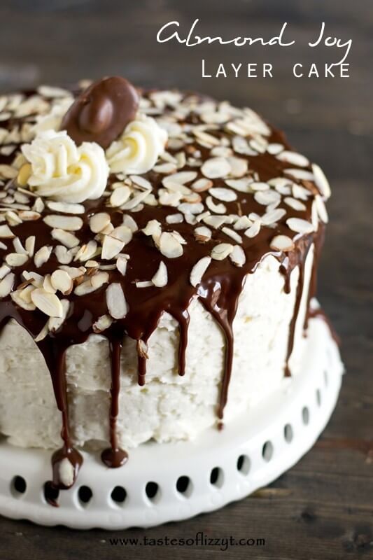 Almond Joy Layer Cake {with Homemade Coconut Buttercream and Chocolate