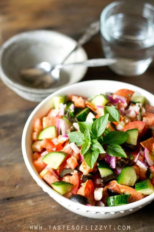 Paleo Antipasto Salad {Easy Healthy Side Dish Recipe w/fresh Vegetables}