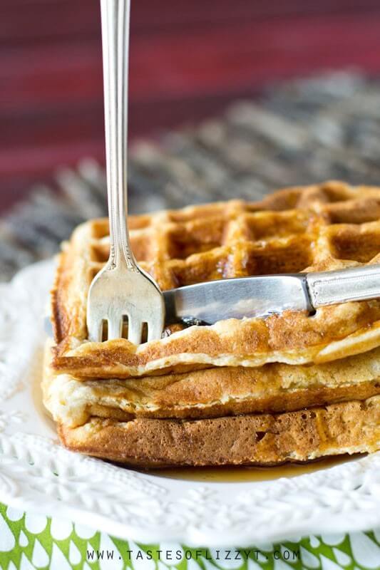 Apple Waffles Recipe with Homemade Cinnamon Apple Syrup