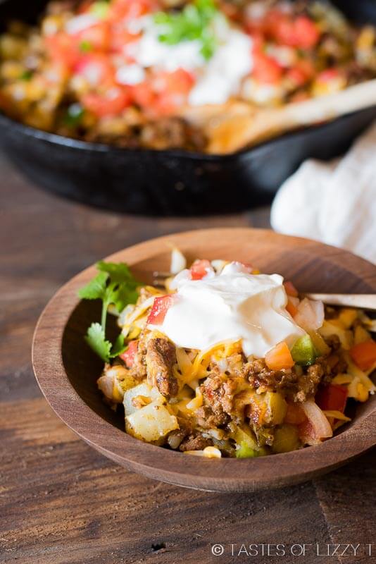 Skillet Mexican Potatoes {Easy Gluten Free Dinner Recipe Idea with Beef}