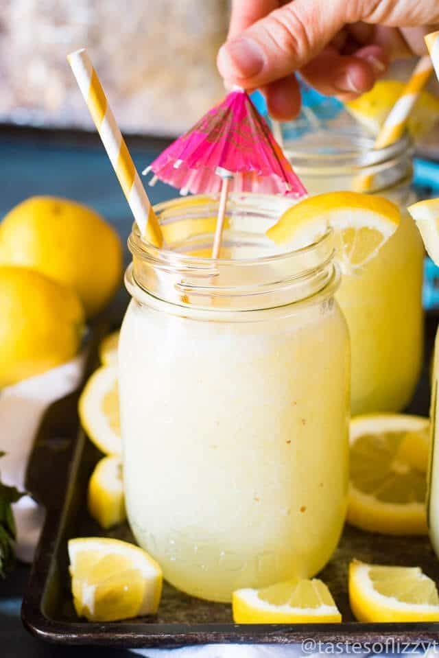 Easy Blended Frozen Lemonade Drink With Fresh Lemons easy-blended-frozen-lemonade-drink-with-fresh-lemons