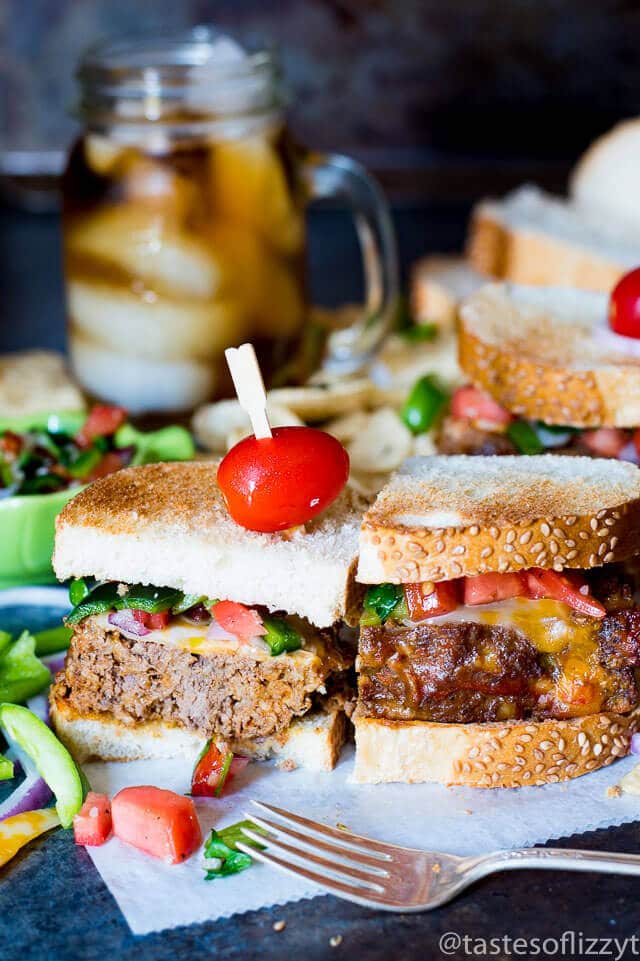 Mexican Meatloaf Sandwiches with Cheese and Pico de Gallo