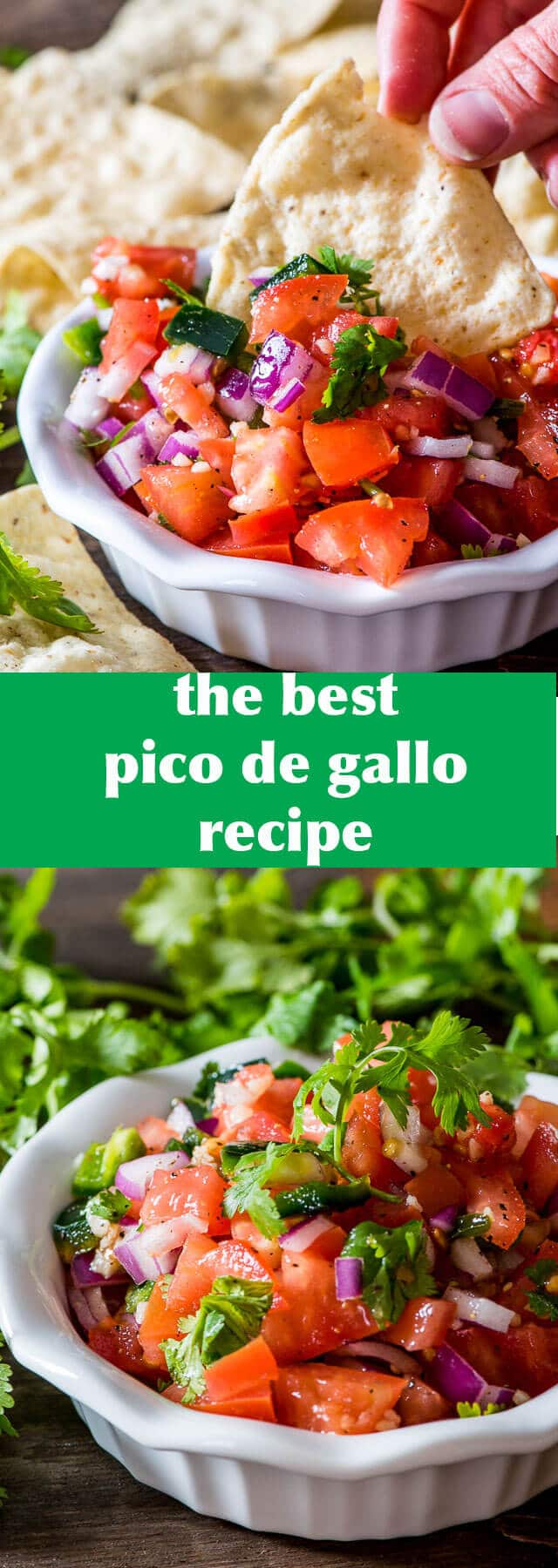 The best pico de gallo recipe around. Fresh tomato, onion, peppers, cilantro and garlic with a splash of lime. fresh salsa / vegetables