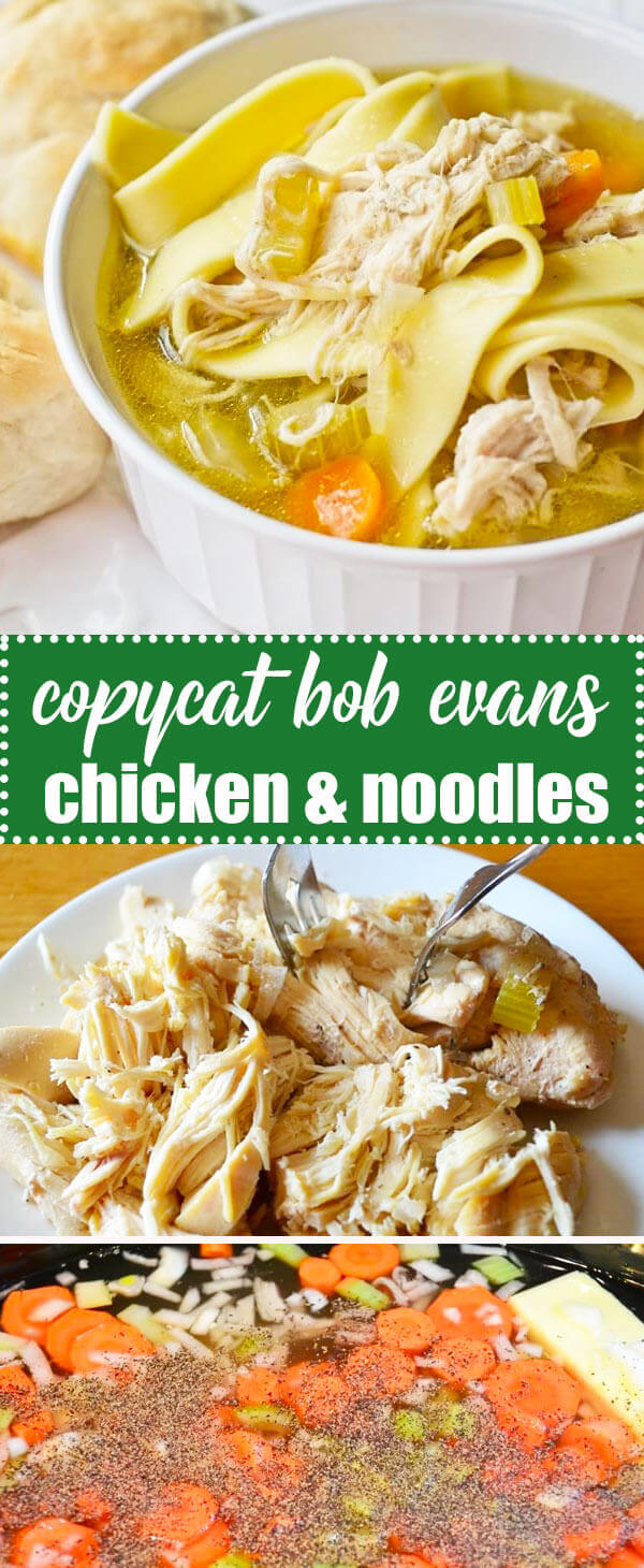Copycat Bob Evans Chicken & Noodles {A Slow Cooker Recipe} comfort food / slow cooker chicken noodle soup / easy dinner recipe