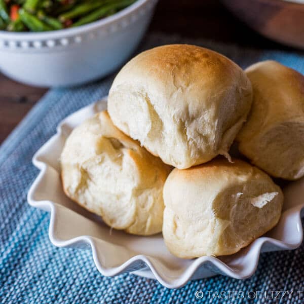 bowl of soft dinner rolls