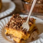 This easy morning Butterscotch Coffee Cake is moist, spongy cake with a cinnamon-butterscotch flavor.  You'll love this super-easy recipe because it uses a boxed yellow cake mix.  I love to experiment with from-scratch cakes, but I also love to try out recipes that use boxed cake mixes.  This coffee cake is just that.  It's quick when you are short on time, and really has an unbeatable taste!