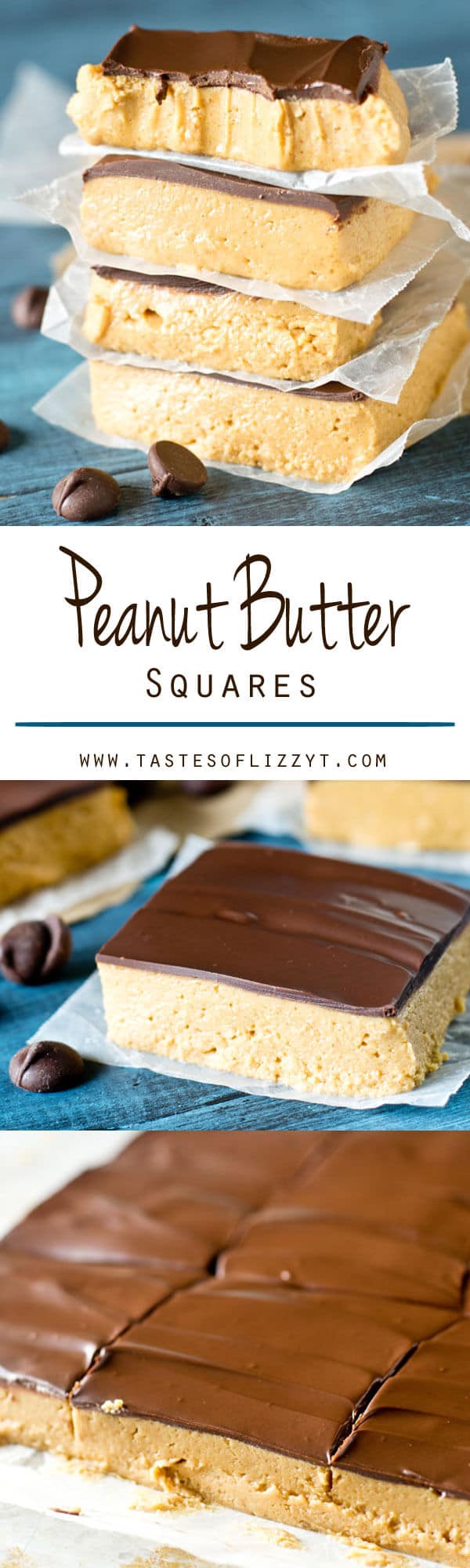peanut butter squares recipe / homemade reese's cups / easy dessert recipe / no bake dessert / chocolate / peanut butter / school lunch Peanut Butter Squares are the classic school lunchroom treat from your childhood. This no-bake dessert has peanut butter topped with a layer of chocolate.