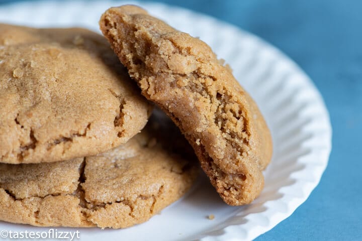 plate of soft peanut butter cookies