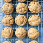 flourless peanut butter cookies on a wire rack