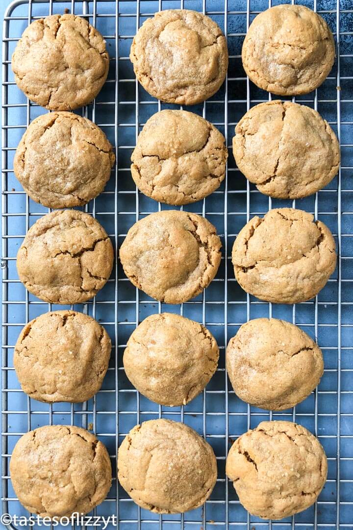 peanut butter cookies on a wire rack