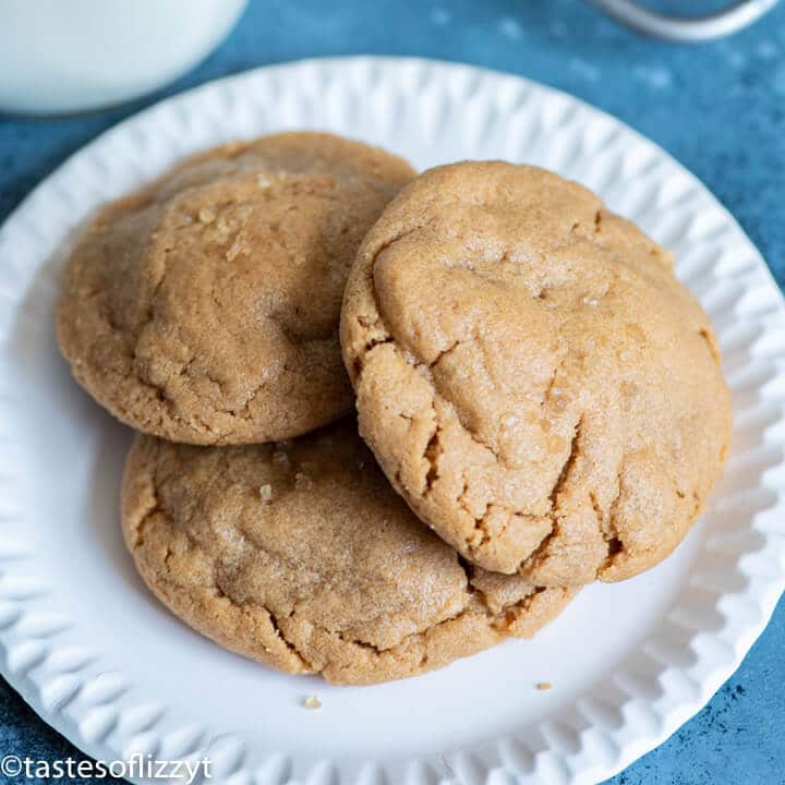 peanut butter cookies on a paper plate
