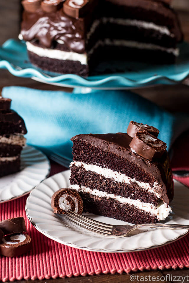 Ho Ho Cake {Layered Chocolate Cake with Fluffy White