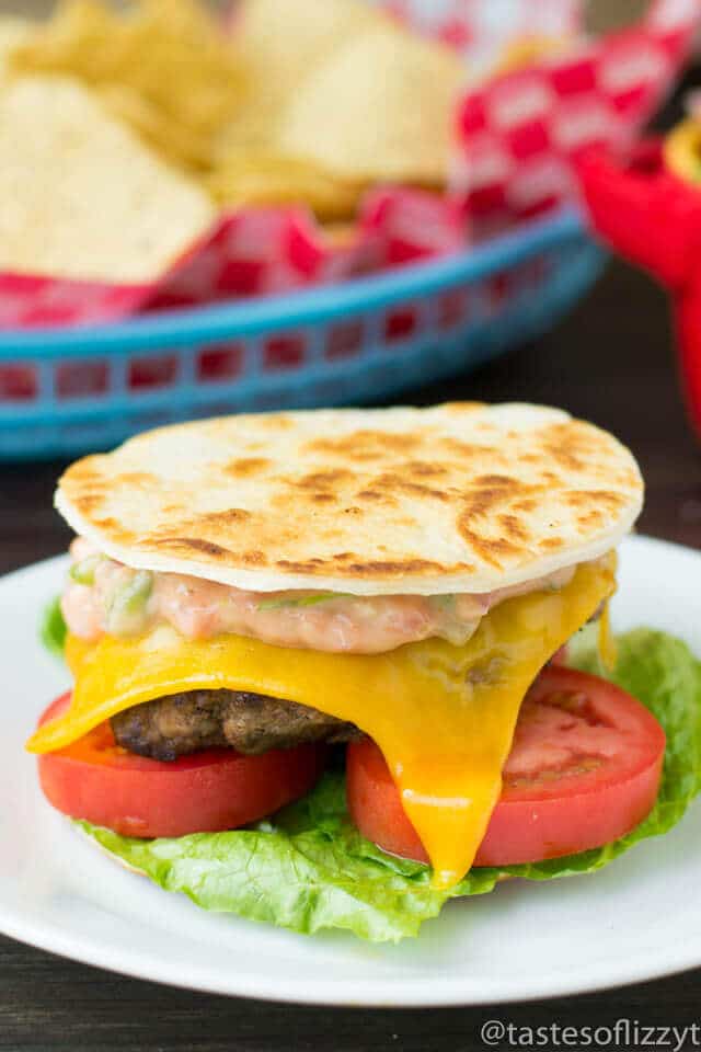 Quesadilla burger copycat lightened up applebee s burger with fresh
