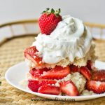 Amish Strawberry Shortcake is unique because of the streusel topping that gets baked on top of the shortcake. Amazingly good with fruit, or by itself!