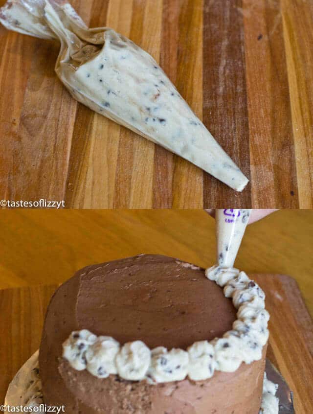 Cookie Dough Layer Cake...for that serious cookie dough lover! Chocolate cake layered with cookie dough and chocolate buttercream icing!