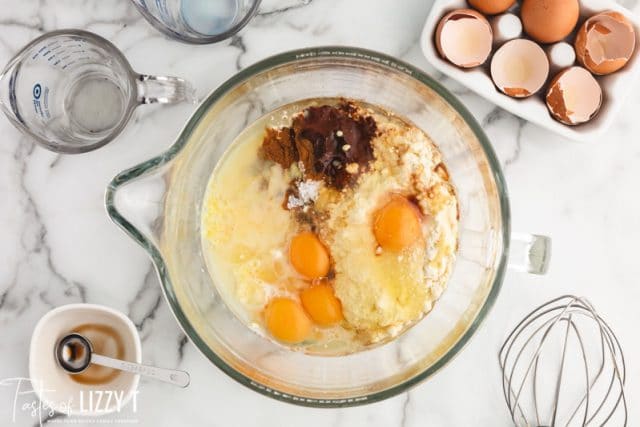 unmixed muffin batter in a bowl