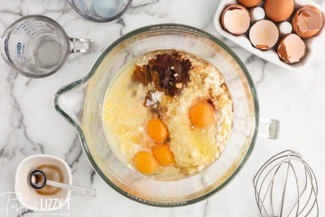 unmixed muffin batter in a bowl