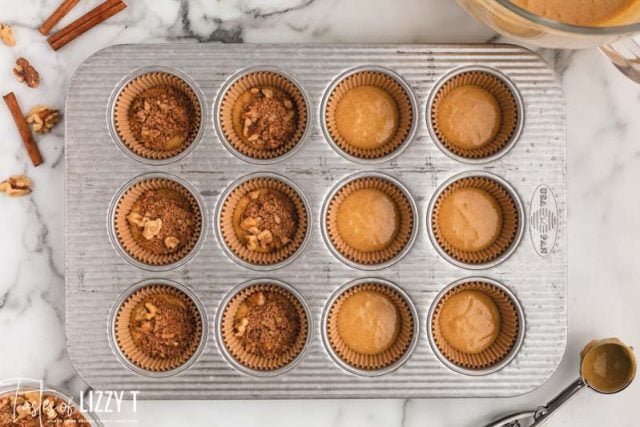 unbaked cinnamon streusel muffins