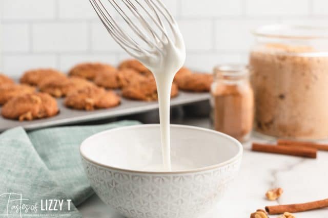 glaze dripping off a whisk