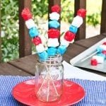 Patriotic Marshmallow Sparklers: A quick and easy edible craft that would be great for your Independence day gathering!
