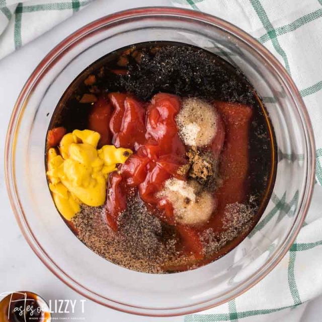 unmixed bbq sauce in a bowl
