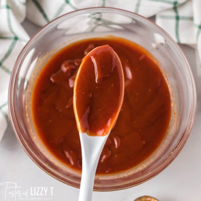 mixed bbq sauce in a bowl