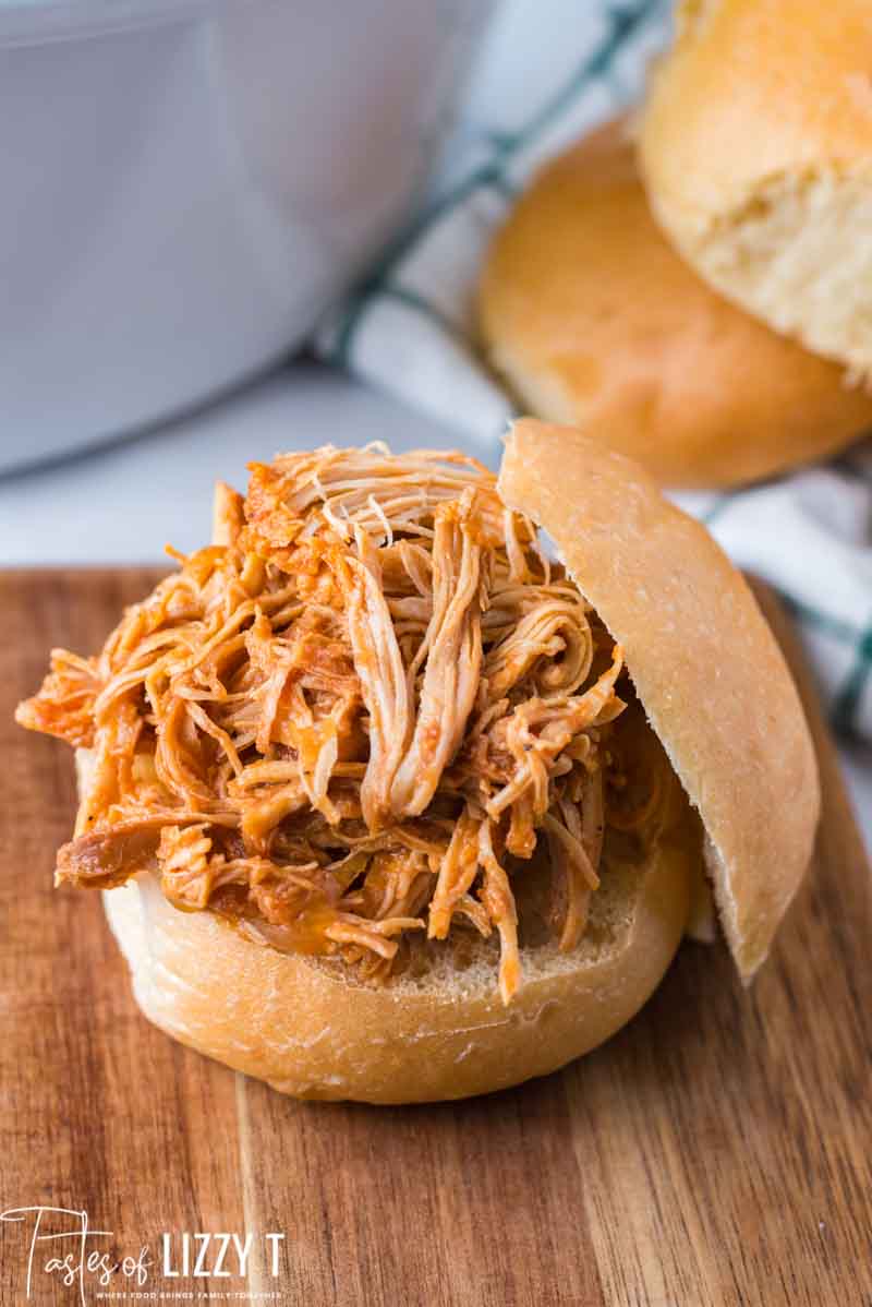 Shredded Barbecue Chicken Sandwiches Easy Slow Cooker Recipe 