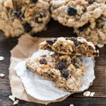 Soft, chewy, cinnamon oatmeal raisin cookies full of raisins and walnuts.
