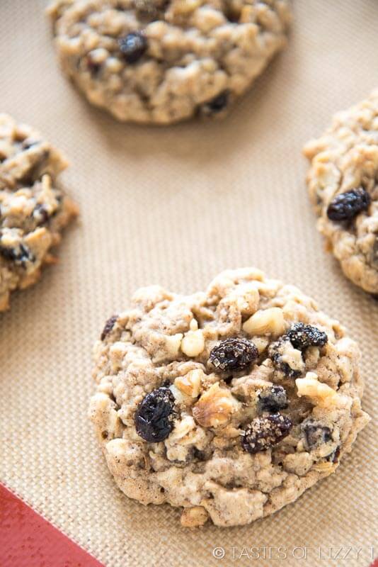 Soft, chewy, cinnamon & full of oats, raisins and walnuts.