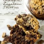 Soft, moist, fudgy bakery-style muffins are stuffed with Reese's peanut butter cups and a peanut butter streusel. These Reese's Chocolate Zucchini Muffins are the best way to eat zucchini!