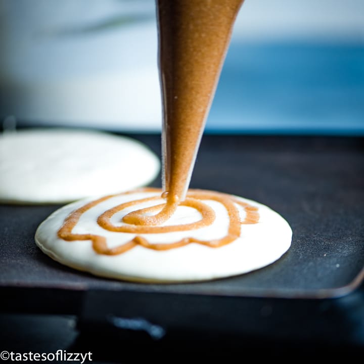 swirling cinnamon on a pancake