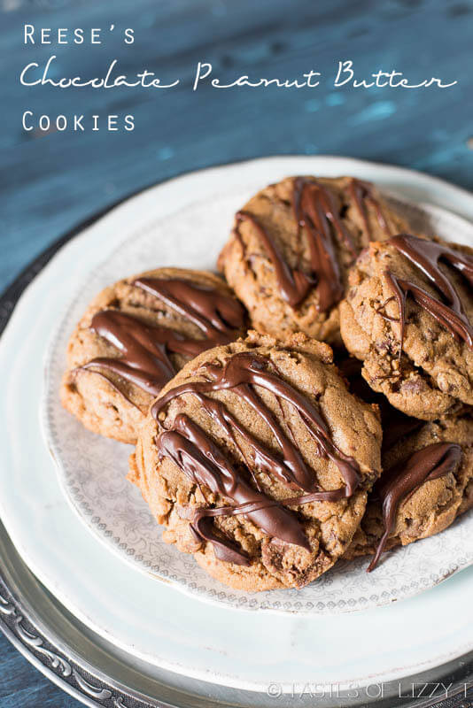 Reese's Chocolate Peanut Butter Cookies {with Dark Brown Sugar}