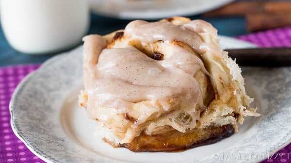 Homemade Cinnamon Rolls with Apple Butter and Maple Frosting