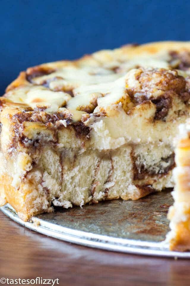 With cinnamon swirled cream cheese and a cinnamon roll crust, this Cinnamon Roll Cheesecake will quickly become your favorite dessert recipe (or even breakfast!).