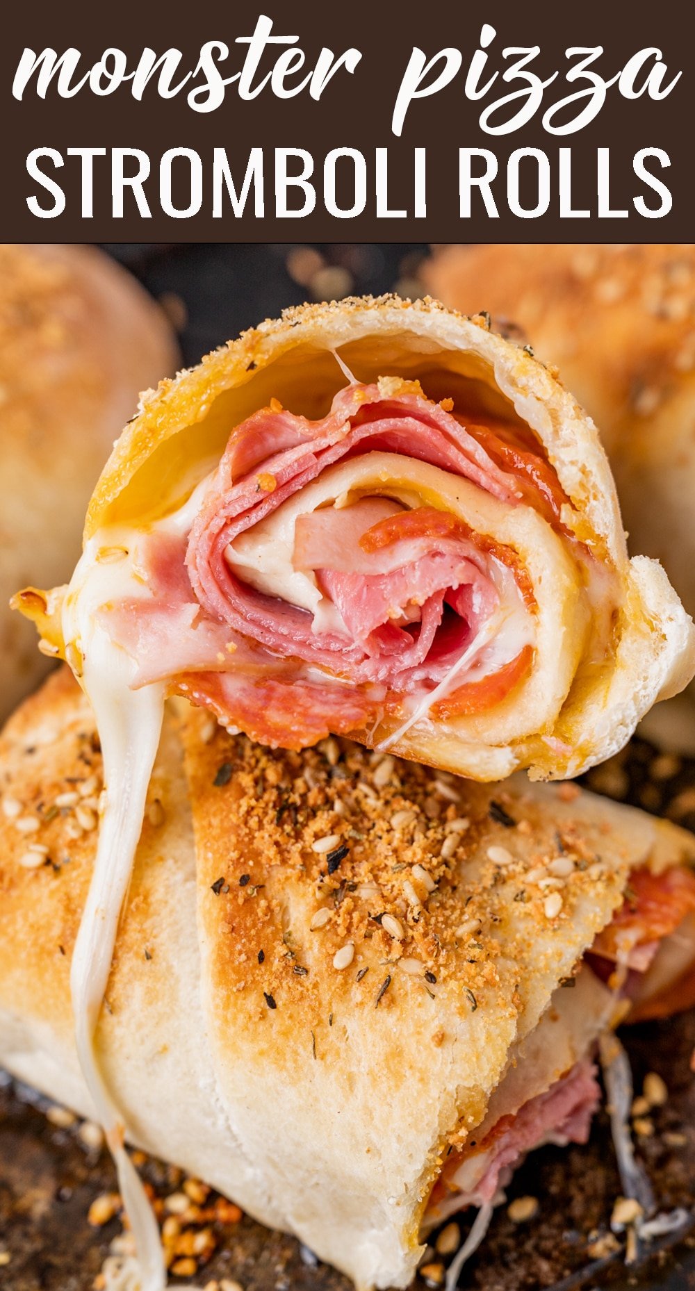 Three meats, one cheese and a spicy herb topping make up this Monster Stromboli. It uses a shortcut pizza dough and will satisfy your family's appetites. via @tastesoflizzyt