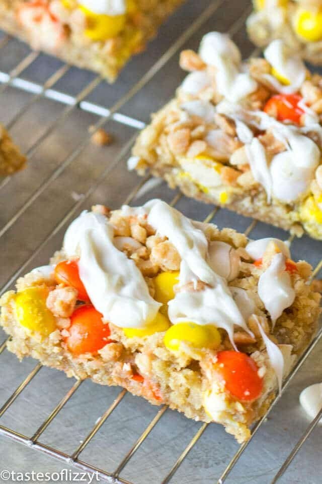 potato chip cookie bars on a wire rack