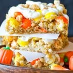 stack of three orange and yellow cookie bars