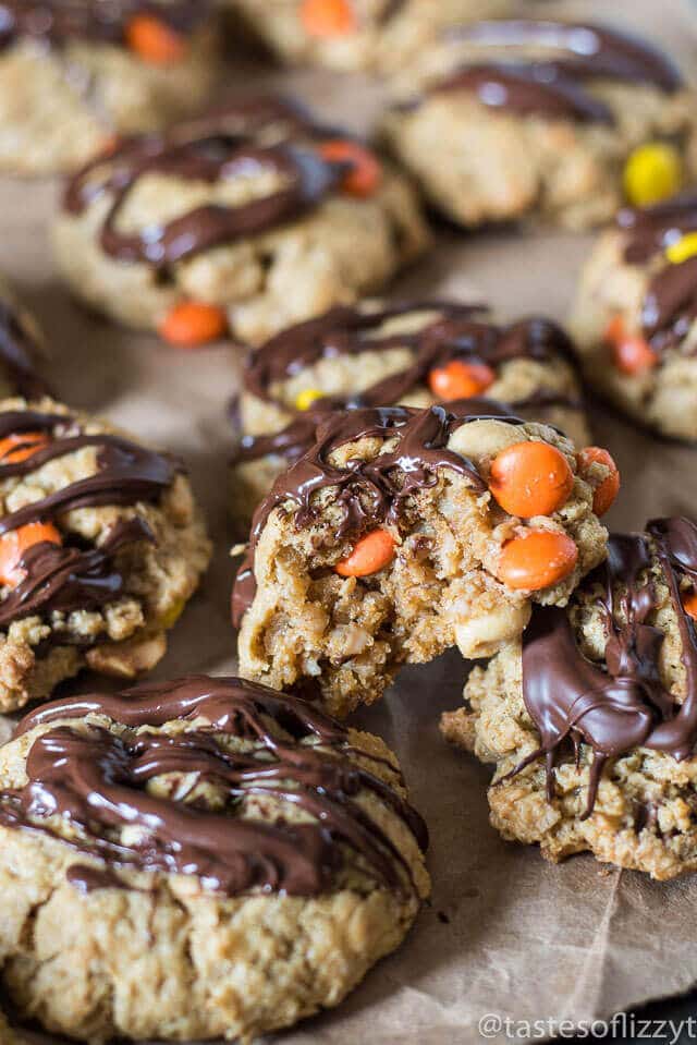 reeses-peanut-butter-oatmeal-cookies