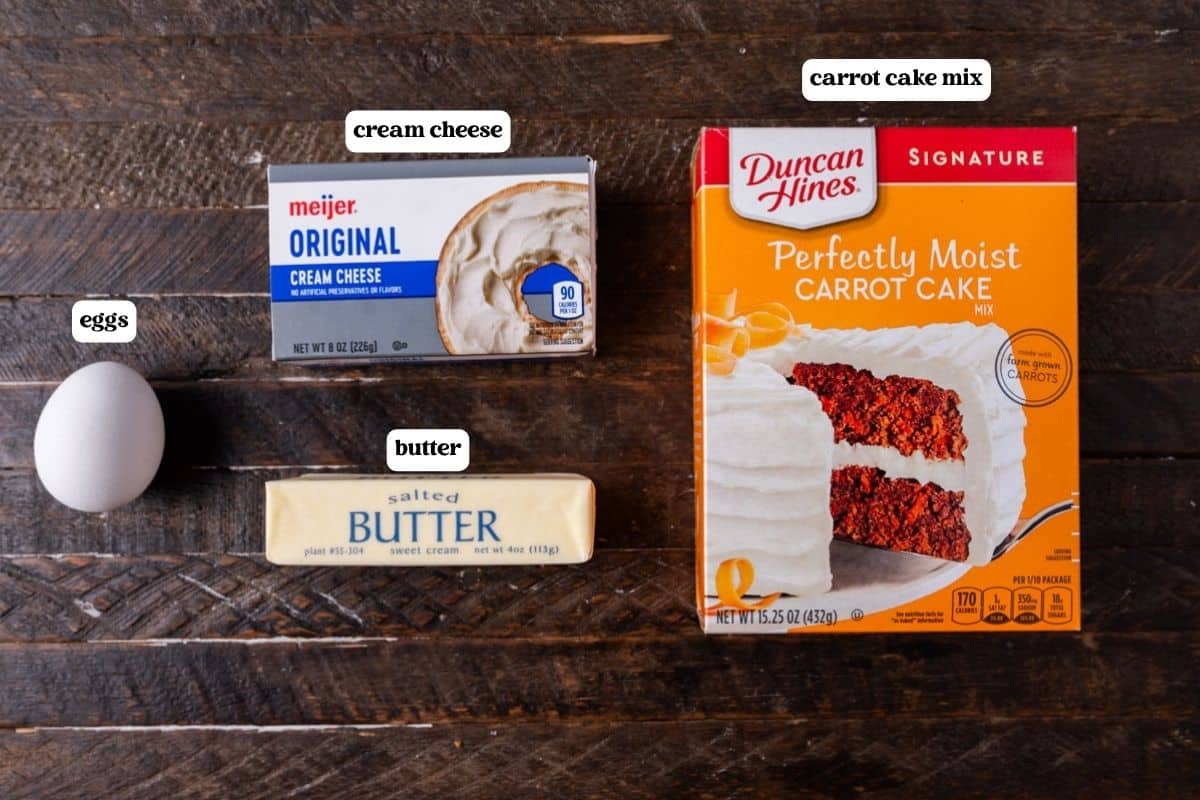 carrot cake bars ingredients on a table