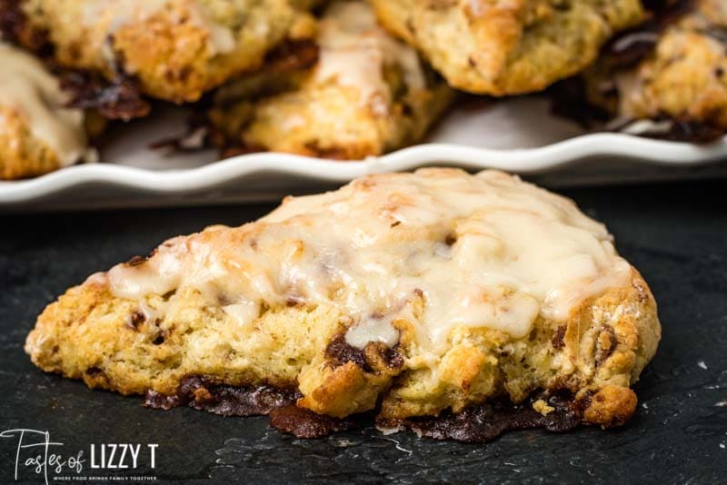 scone with vanilla glaze