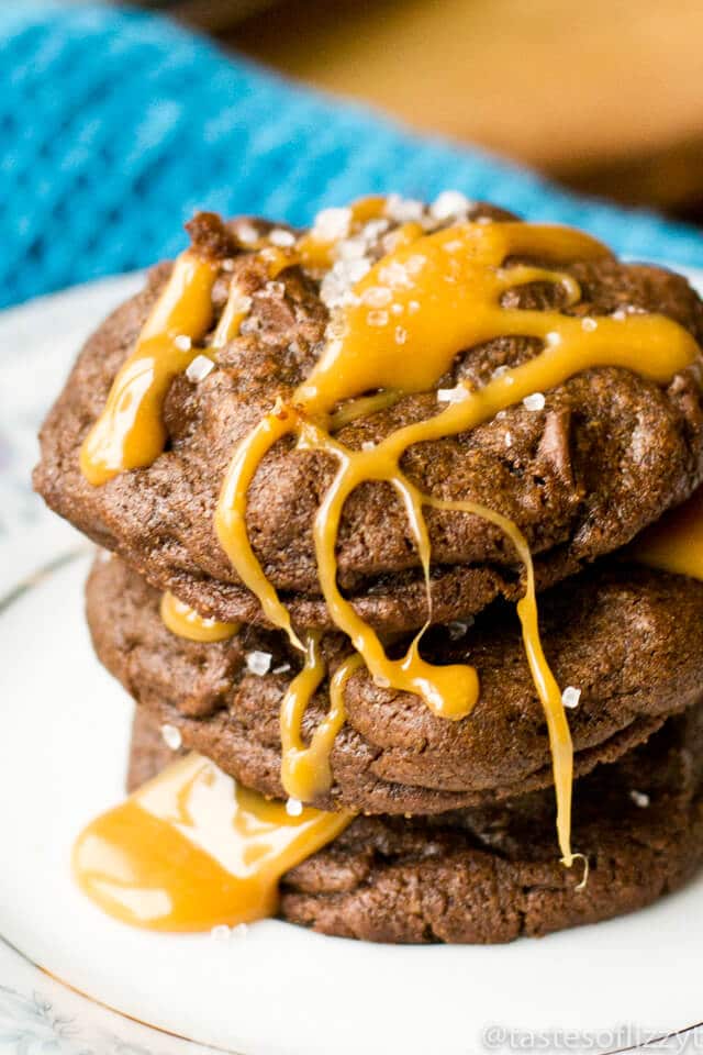 Double Chocolate Caramel Cookies {with a Caramel Candy Center}