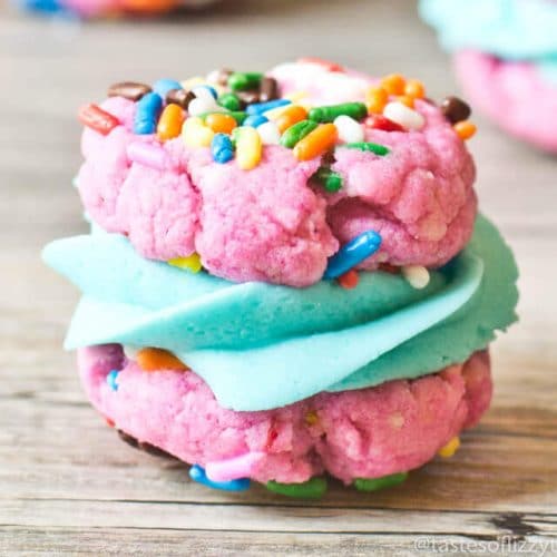 Funfetti Cake Mix Sandwich Cookies {Colored for Any Special Occasion!}