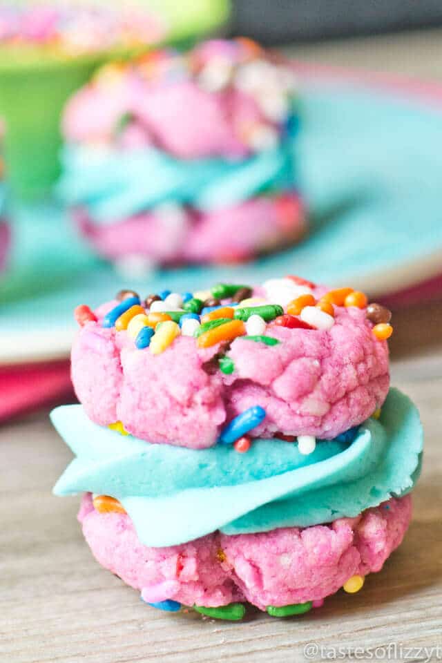 Funfetti Cake Mix Cookie Sandwiches