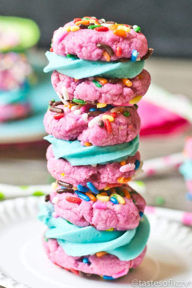 Funfetti Cake Mix Cookie Sandwiches